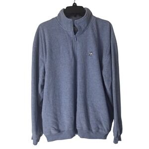 Vintage Polar Dogs High Tech Gear Quarter Zip Pullover Corduroy Blue  Medium